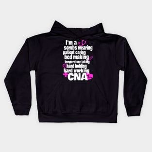 Hard Working CNA Shirt - Certified Nursing Assistant Kids Hoodie